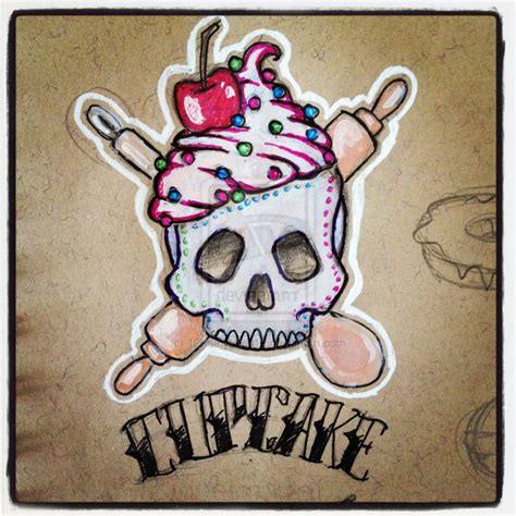 skull cupcake tattoo.